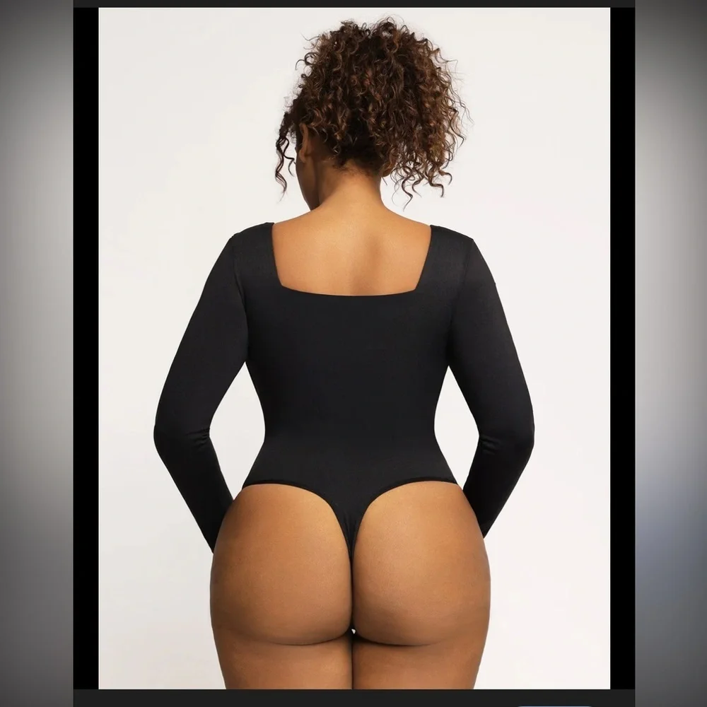 NWT popilush shapewear long sleeve square neck thong bodysuit 3XL - Picture 2 of 8